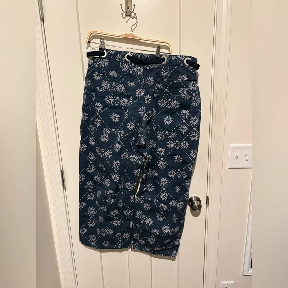 Free People We The Free Moxie Printed Low-Slung Barrel Jean Wallpaper Geo 31 NWT